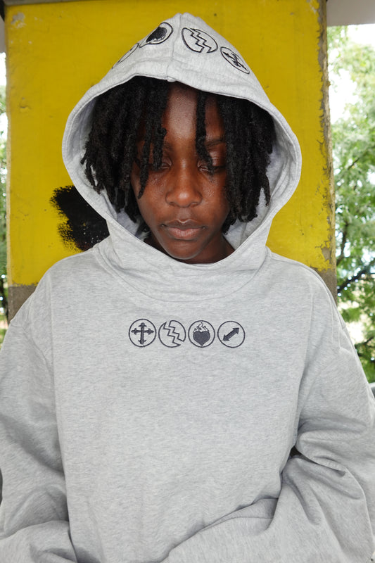 GREY 4LEAF PRINCIPLES HOODIE